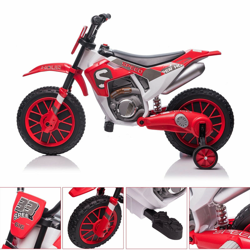 Load image into Gallery viewer, TOBBI 12V Electric Dirt Bike for Kids with Training Wheels - Realistic Motorbike Experience
