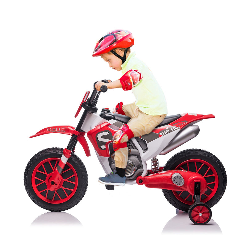 Load image into Gallery viewer, TOBBI 12V Electric Dirt Bike for Kids with Training Wheels - Realistic Motorbike Experience
