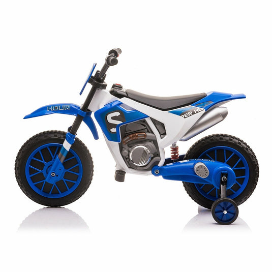 Electric Dirt Bike for Kids with Training Wheels - 12V Off-Road Ride-On Toy