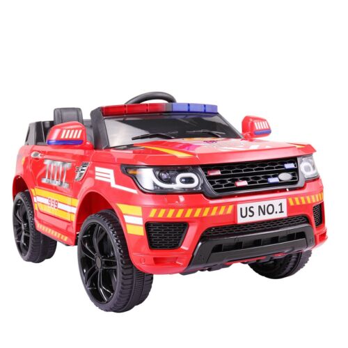 Load image into Gallery viewer, TOBBI 12V Electric Kids Police Car Fire Truck with Megaphone, Remote Control, and Lights
