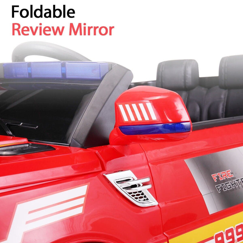 Load image into Gallery viewer, TOBBI 12V Electric Kids Police Car Fire Truck with Megaphone, Remote Control, and Lights
