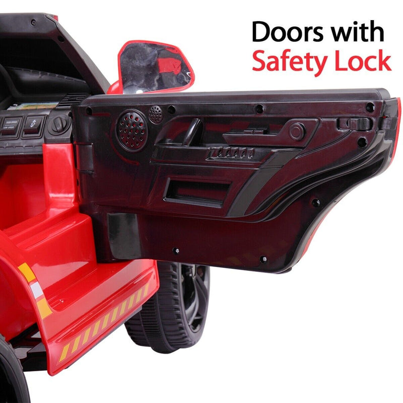 Load image into Gallery viewer, TOBBI 12V Electric Kids Police Car Fire Truck with Megaphone, Remote Control, and Lights
