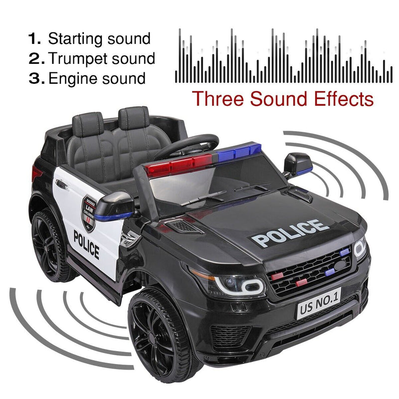 Load image into Gallery viewer, TOBBI 12V Electric Kids Police Car with Remote Control and Real Megaphone
