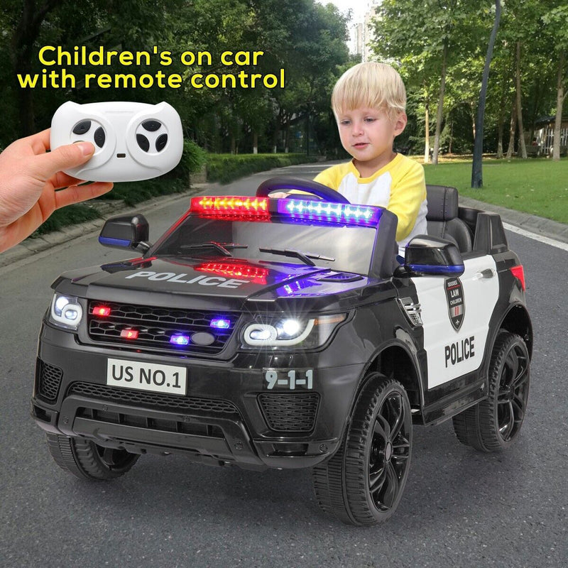 Load image into Gallery viewer, TOBBI 12V Electric Kids Police Car with Remote Control and Real Megaphone
