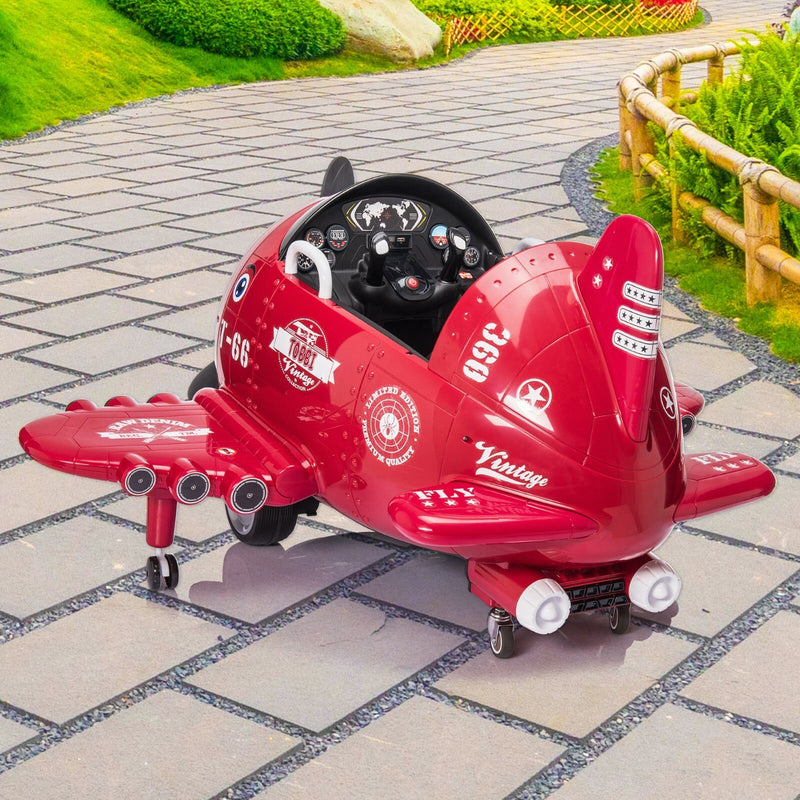 Load image into Gallery viewer, 12V Electric Kids Ride-On Airplane Car with Joystick Control for Ages 3-6
