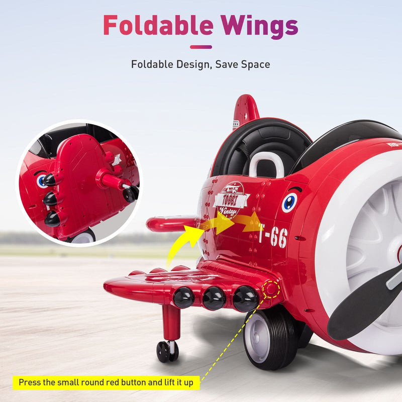Load image into Gallery viewer, 12V Electric Kids Ride-On Airplane Car with Joystick Control for Ages 3-6
