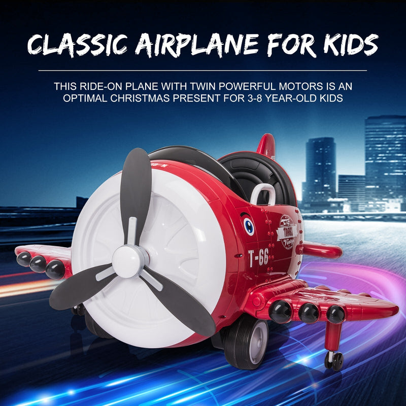 Load image into Gallery viewer, 12V Electric Kids Ride-On Airplane Car with Joystick Control for Ages 3-6
