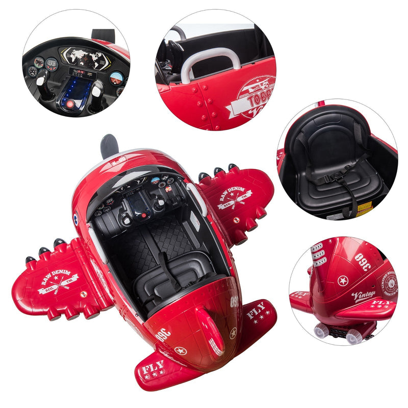 Load image into Gallery viewer, 12V Electric Kids Ride-On Airplane Car with Joystick Control for Ages 3-6
