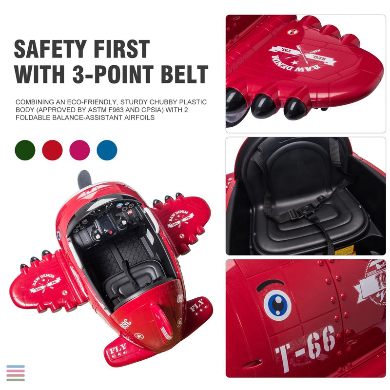 Load image into Gallery viewer, 12V Electric Kids Ride-On Airplane Car with Joystick Control for Ages 3-6
