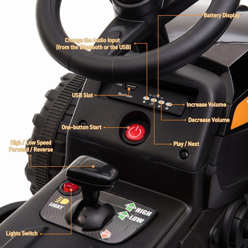 Load image into Gallery viewer, TOBBI 12V Electric Kids Ride On Tractor with Trailer and Lights
