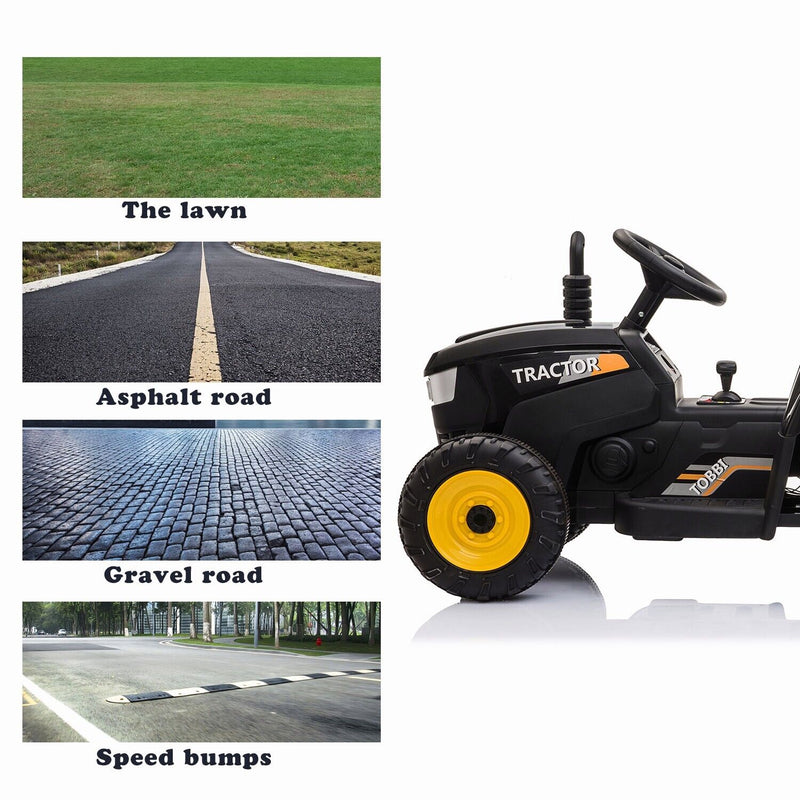Load image into Gallery viewer, TOBBI 12V Electric Kids Ride On Tractor with Trailer and Lights

