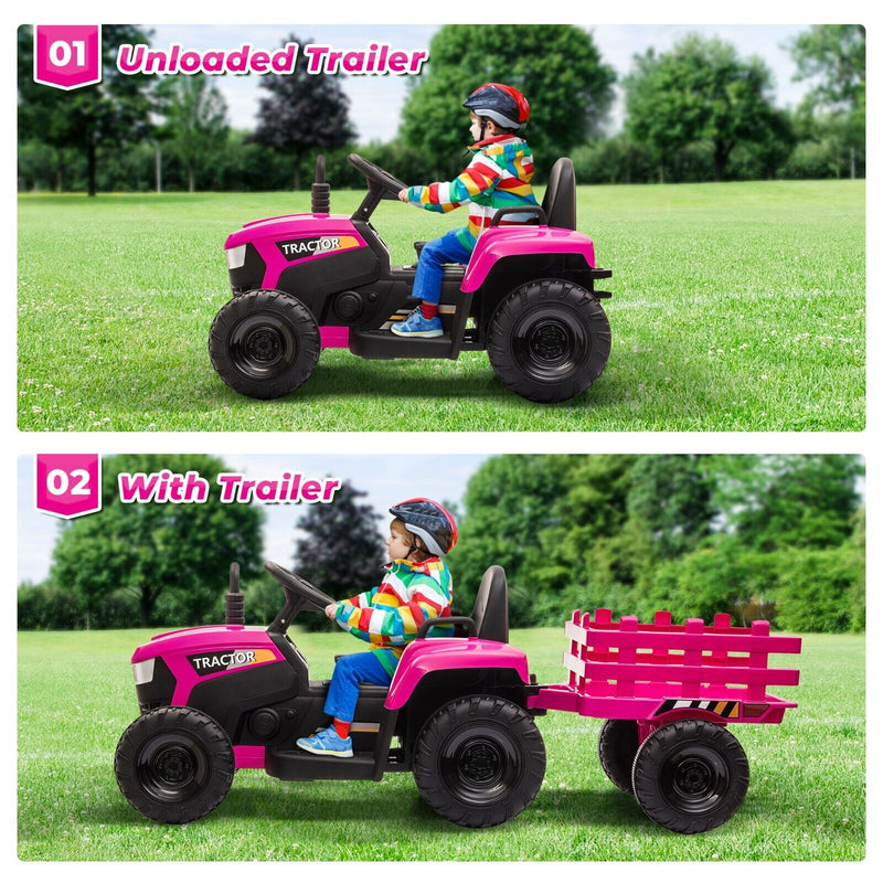Load image into Gallery viewer, TOBBI 12V Electric Kids Tractor with Trailer and Dual Motors
