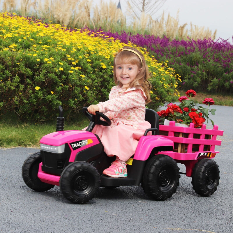 Load image into Gallery viewer, TOBBI 12V Electric Kids Tractor with Trailer and Dual Motors
