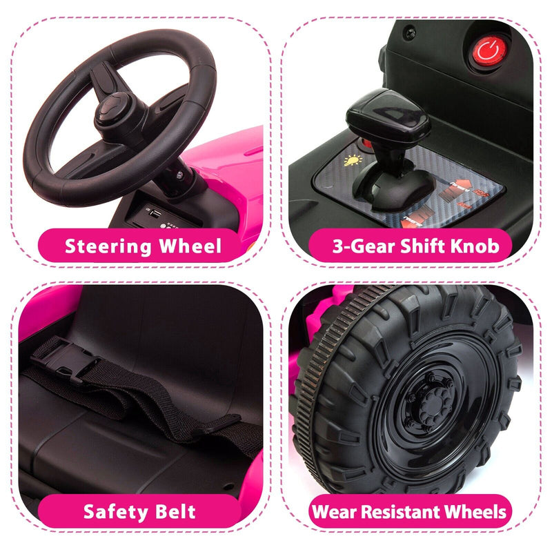 Load image into Gallery viewer, TOBBI 12V Electric Kids Tractor with Trailer - Battery Powered Ride-On Toy for Children
