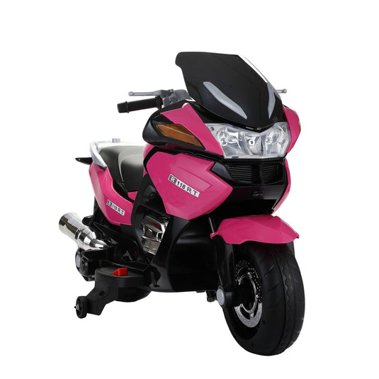 TOBBI 12V Electric Motorcycle for Kids with Training Wheels - Battery Powered Ride-On Toy