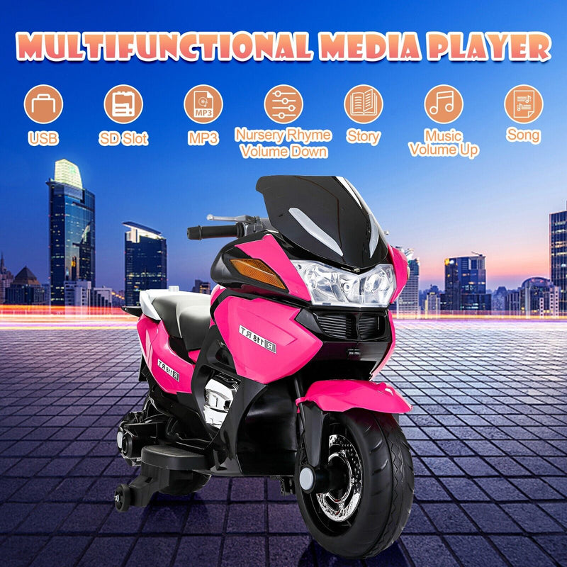 Load image into Gallery viewer, TOBBI 12V Electric Motorcycle for Kids with Training Wheels - Battery Powered Ride-On Toy
