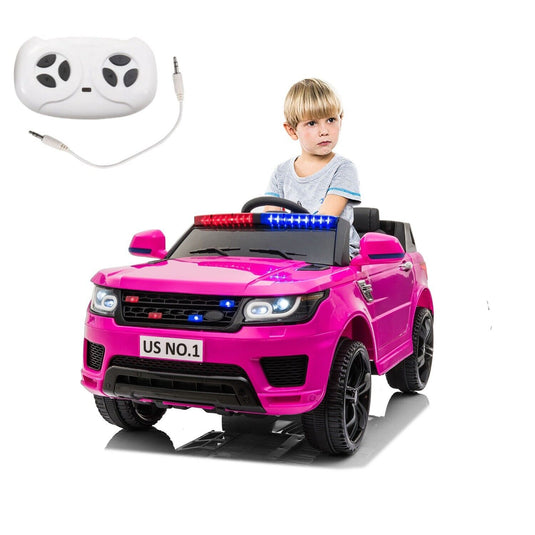 12V Battery-Powered Electric Police SUV Toy Car with Remote Control