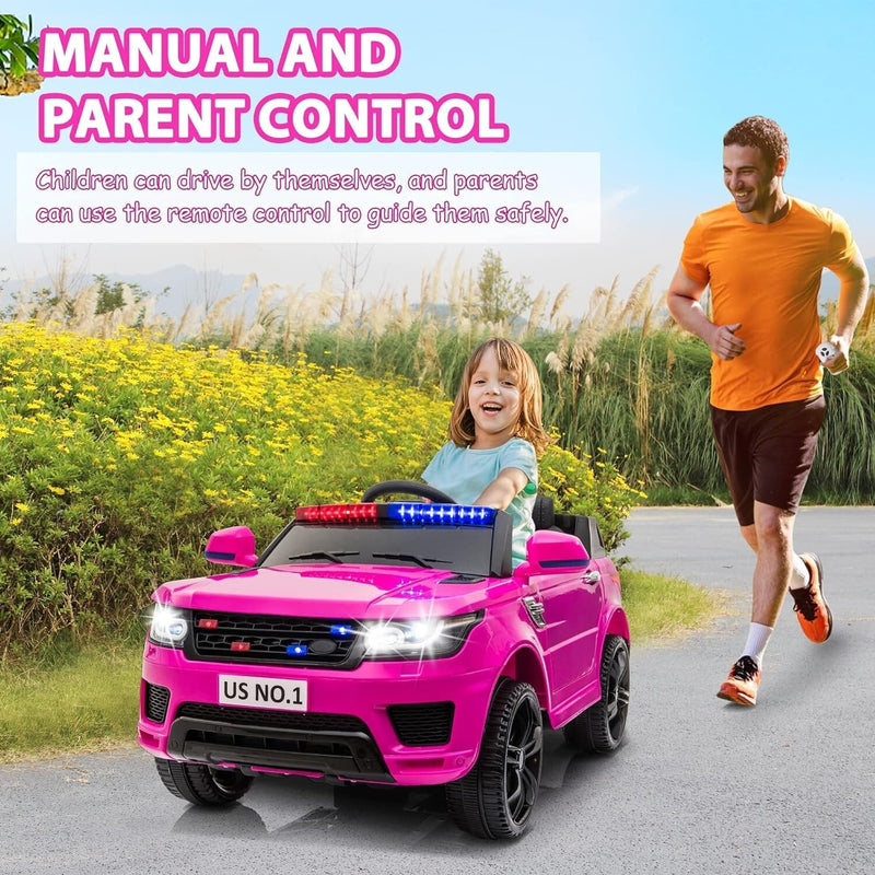 Load image into Gallery viewer, 12V Battery-Powered Electric Police SUV Toy Car with Remote Control
