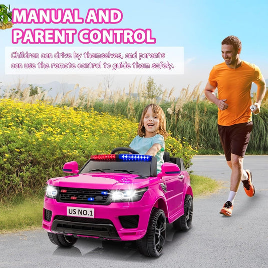 12V Battery-Powered Electric Police SUV Toy Car with Remote Control