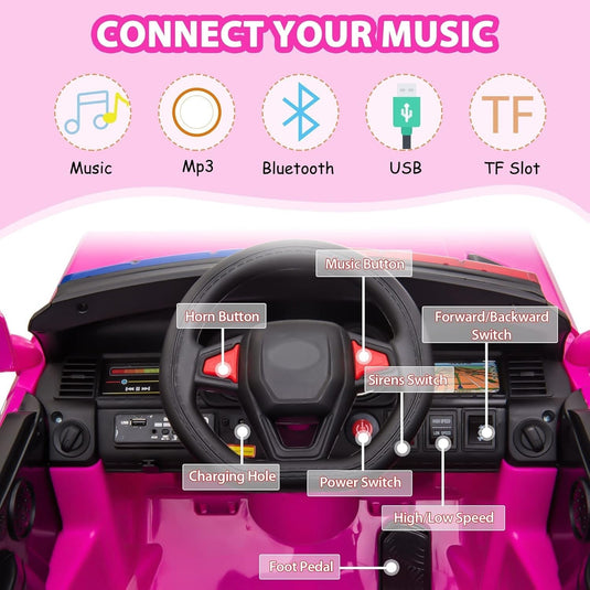 12V Battery-Powered Electric Police SUV Toy Car with Remote Control