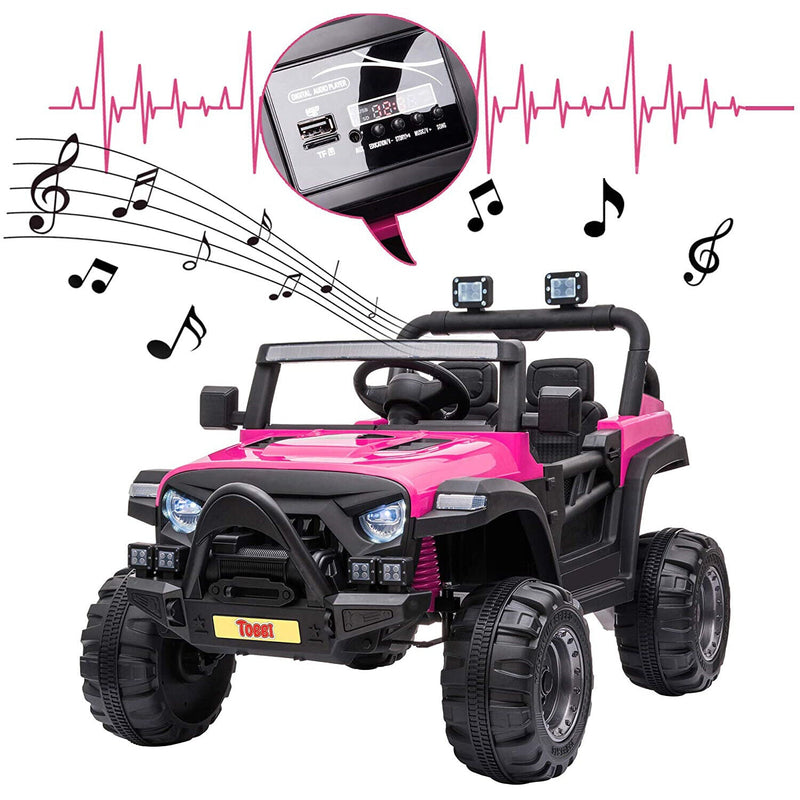 Load image into Gallery viewer, TOBBI 12V Electric Remote Control Kids Ride On Truck in Rose Red
