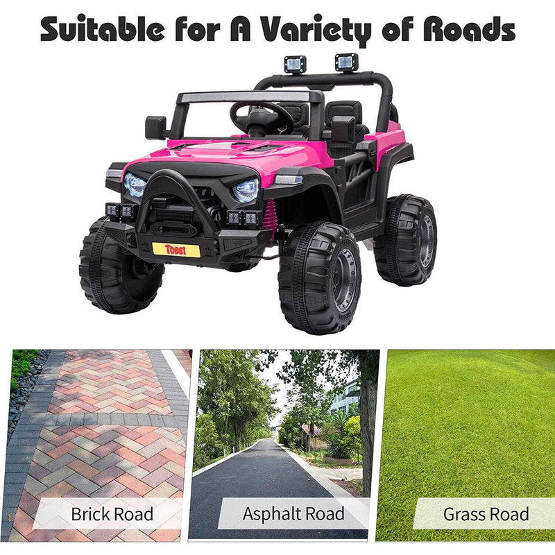 Load image into Gallery viewer, TOBBI 12V Electric Remote Control Kids Ride On Truck in Rose Red
