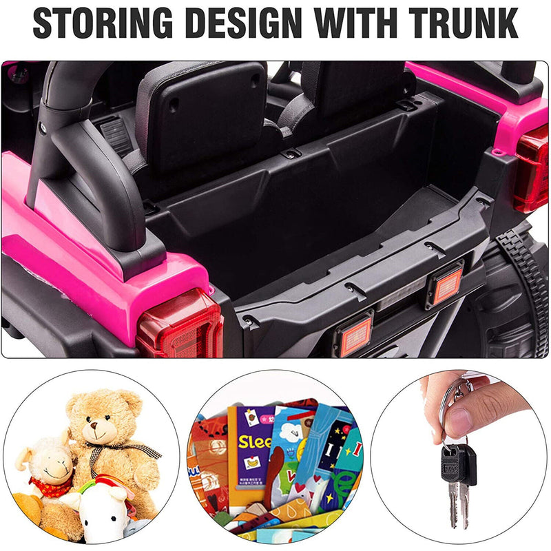 Load image into Gallery viewer, TOBBI 12V Electric Remote Control Kids Ride On Truck in Rose Red
