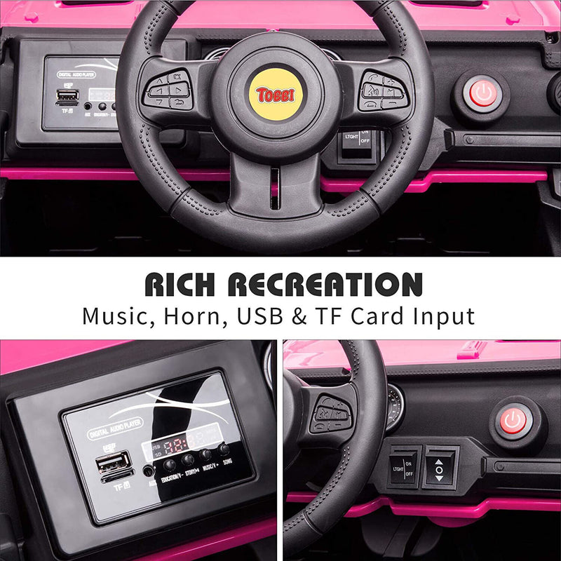 Load image into Gallery viewer, TOBBI 12V Electric Remote Control Kids Ride On Truck in Rose Red
