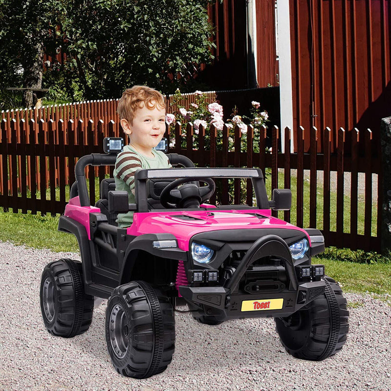 Load image into Gallery viewer, TOBBI 12V Electric Remote Control Kids Ride On Truck in Rose Red

