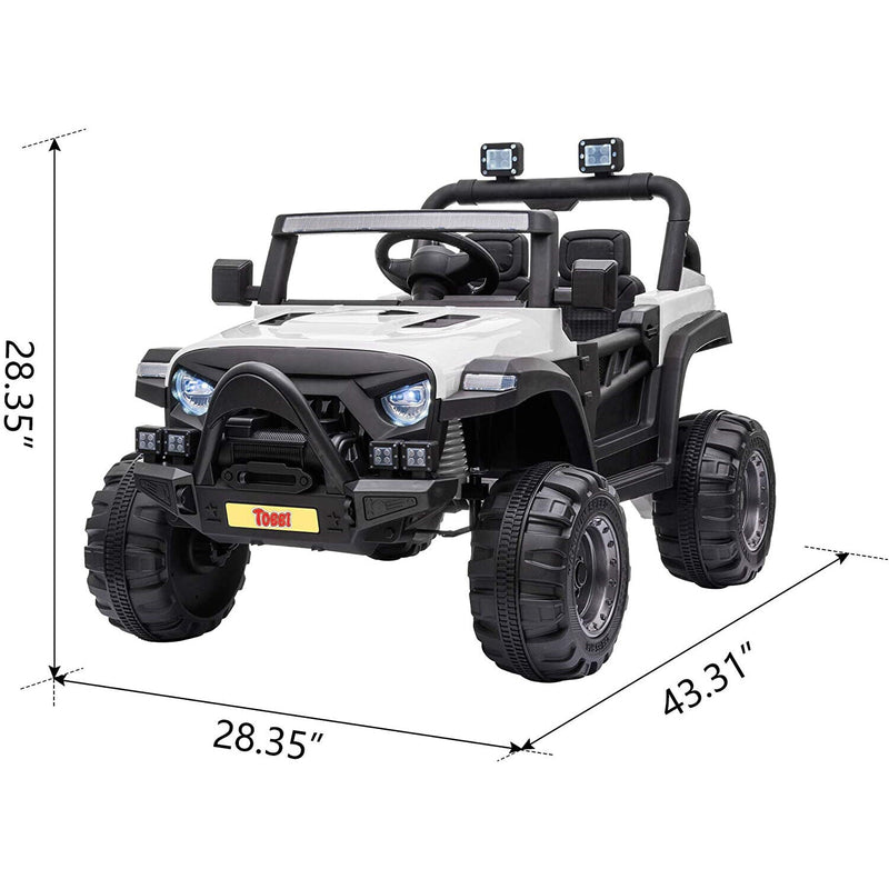 Load image into Gallery viewer, TOBBI 12V Electric Remote Control Kids Ride-On Truck in White
