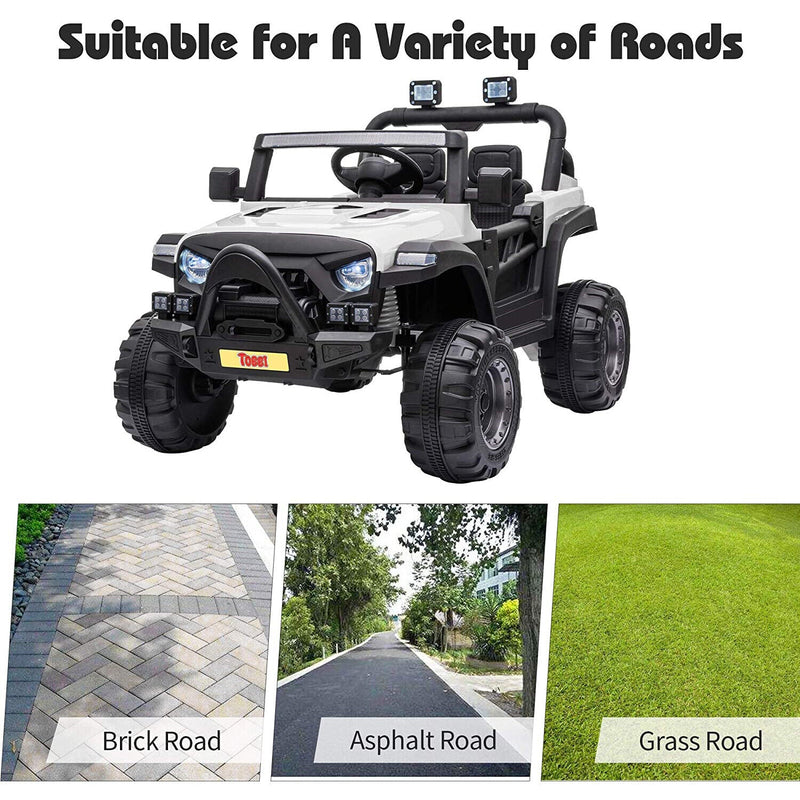 Load image into Gallery viewer, TOBBI 12V Electric Remote Control Kids Ride-On Truck in White
