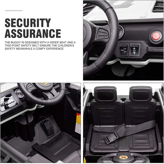 TOBBI 12V Electric Remote Control Kids Ride-On Truck in White