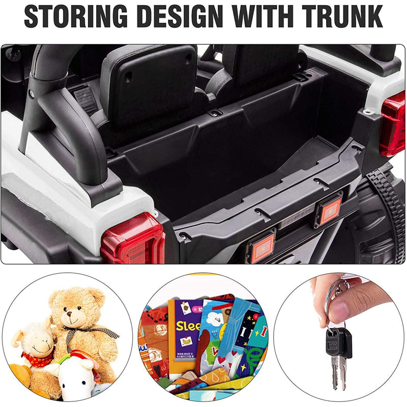 Load image into Gallery viewer, TOBBI 12V Electric Remote Control Kids Ride-On Truck in White
