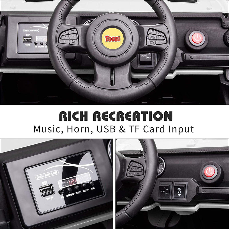 Load image into Gallery viewer, TOBBI 12V Electric Remote Control Kids Ride-On Truck in White
