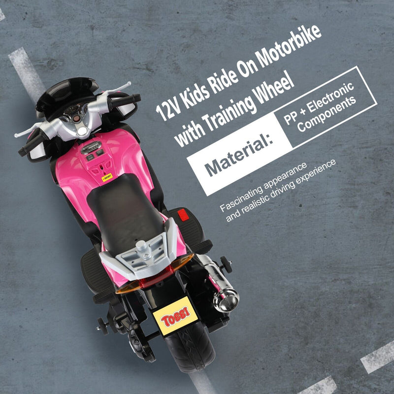 Load image into Gallery viewer, TOBBI 12V Electric Ride-On Motorcycle for Kids with Training Wheels
