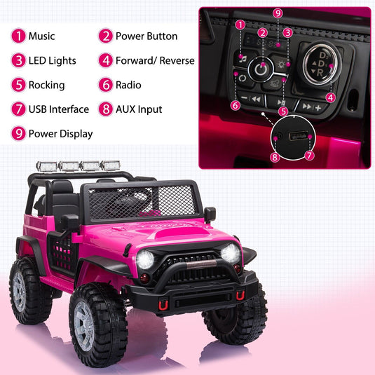 TOBBI 12V Electric Ride-On Truck for Kids with Remote Control