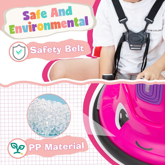 TOBBI Snail Shaped 12v Electric Ride On for Toddlers - Rosy+Light