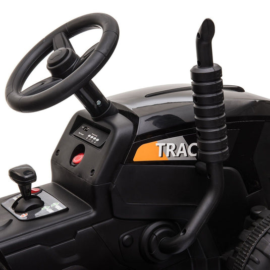 TOBBI 12V Electric Tractor Ride-On Car with Trailer for Kids - Battery Powered Toy Vehicle