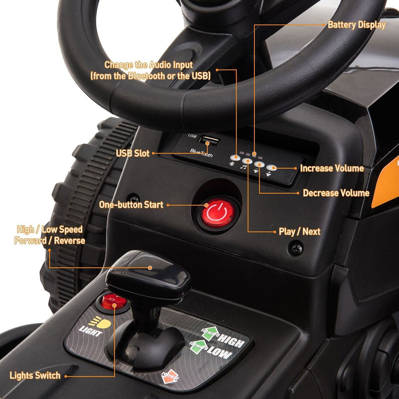 Load image into Gallery viewer, TOBBI 12V Electric Tractor Ride-On Car with Trailer for Kids - Battery Powered Toy Vehicle
