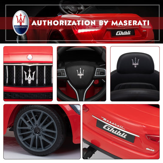 12V Licensed Maserati Ghibli Electric Ride-On Car Toy for Kids Boys and Girls