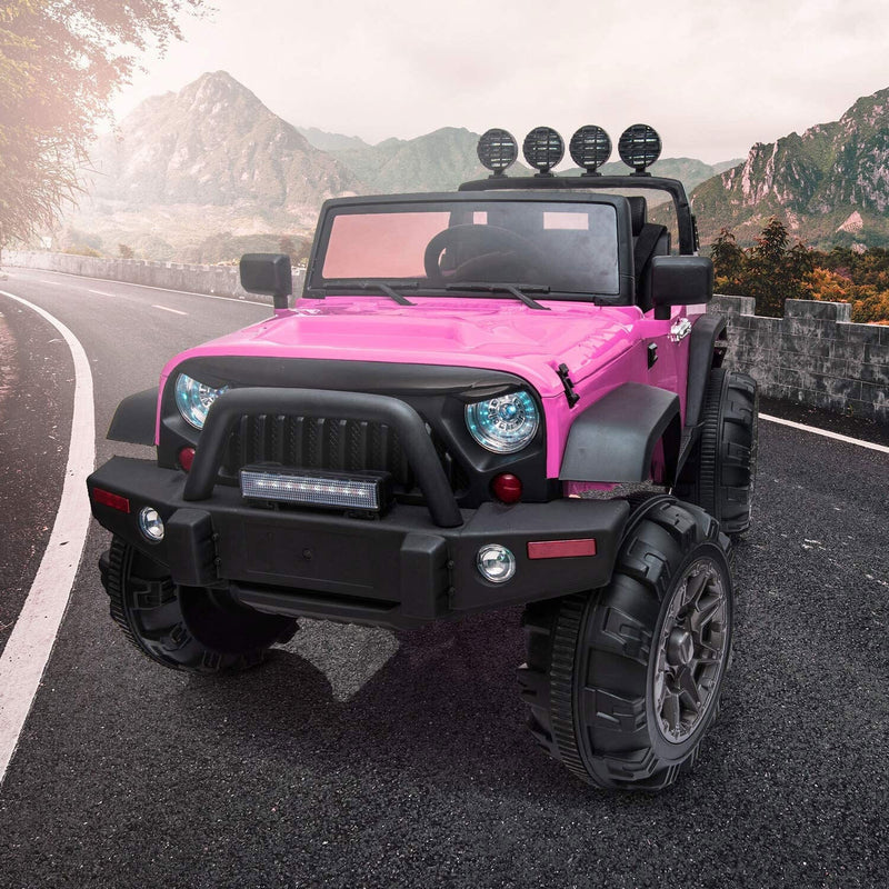 Load image into Gallery viewer, TOBBI 12V Kids Electric 2 Speed Jeep Wrangler Ride On Toy - Pink
