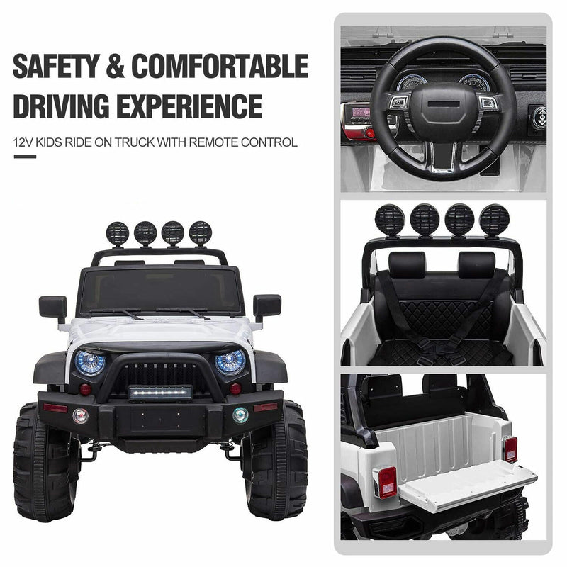 Load image into Gallery viewer, TOBBI 12V Kids Electric 2 Speed Open Top SUV Ride On Toy, White
