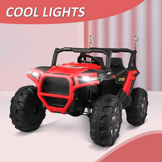 12V Kids Electric Battery-Powered Ride-On SUV Buggy Car with 3 Speed Settings Red