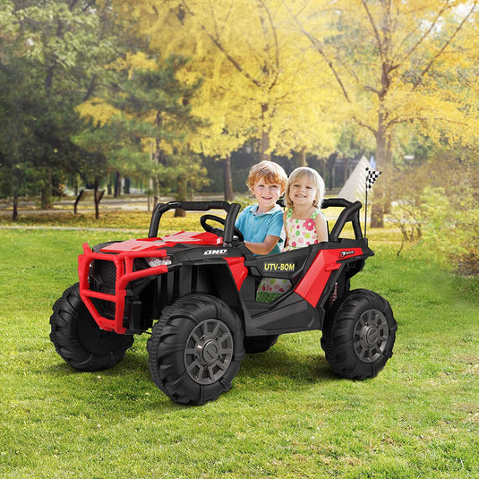 12V Kids Electric Battery-Powered Ride-On SUV Buggy Car with 3 Speed Settings Red