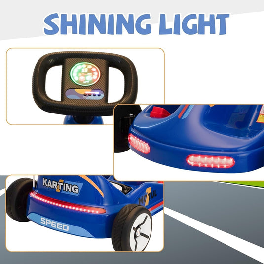 12V Kids Electric Ride-On Go Kart Toy Car with Remote Control for Ages 3-8 Years