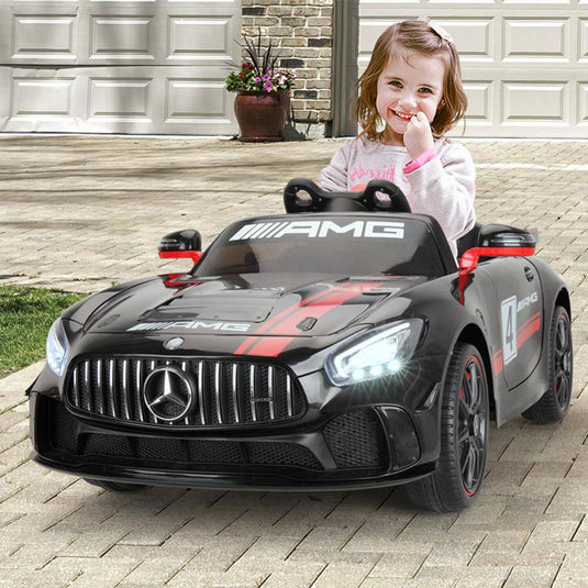 TOBBI 12V Kids Electric Mercedes-Benz Car Ride On Toy in Black