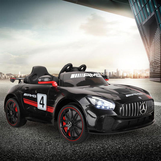 TOBBI 12V Kids Electric Mercedes-Benz Car Ride On Toy in Black