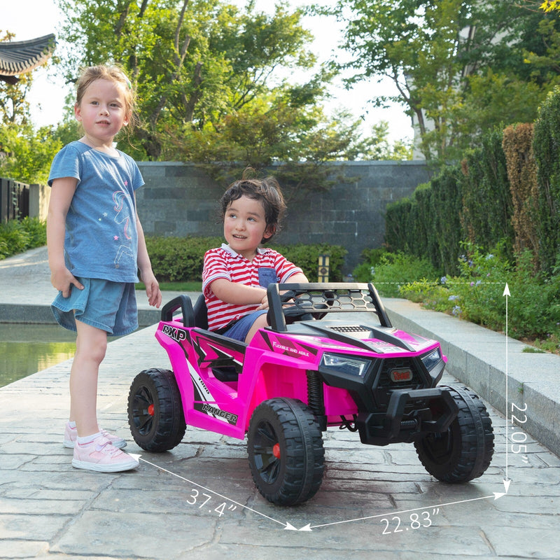 Load image into Gallery viewer, 12V Kids Electric 2WD Off-Road UTV Ride-On Truck with Music in Rose Red
