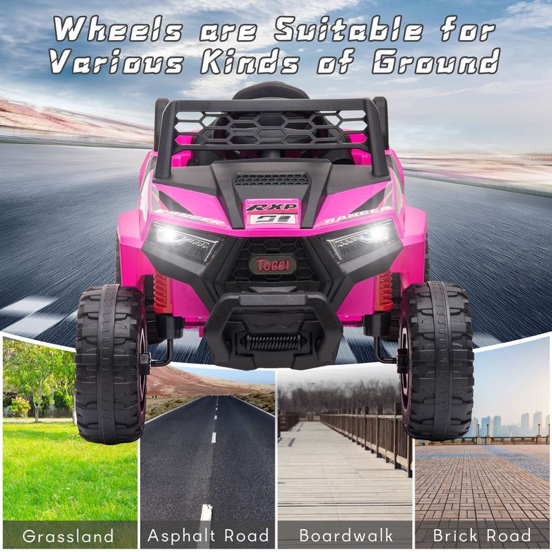 Load image into Gallery viewer, 12V Kids Electric 2WD Off-Road UTV Ride-On Truck with Music in Rose Red

