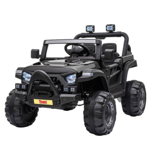 TOBBI 12V Kids Electric Ride On SUV Truck Car with 3 Speeds, Black